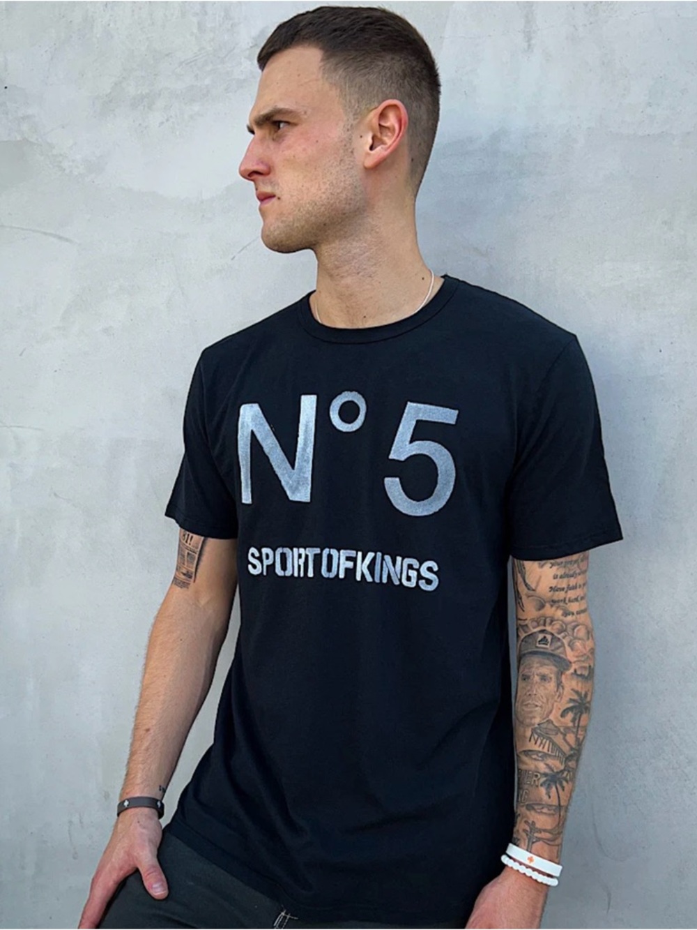 N°5 Black Graphic Short Sleeve Tee